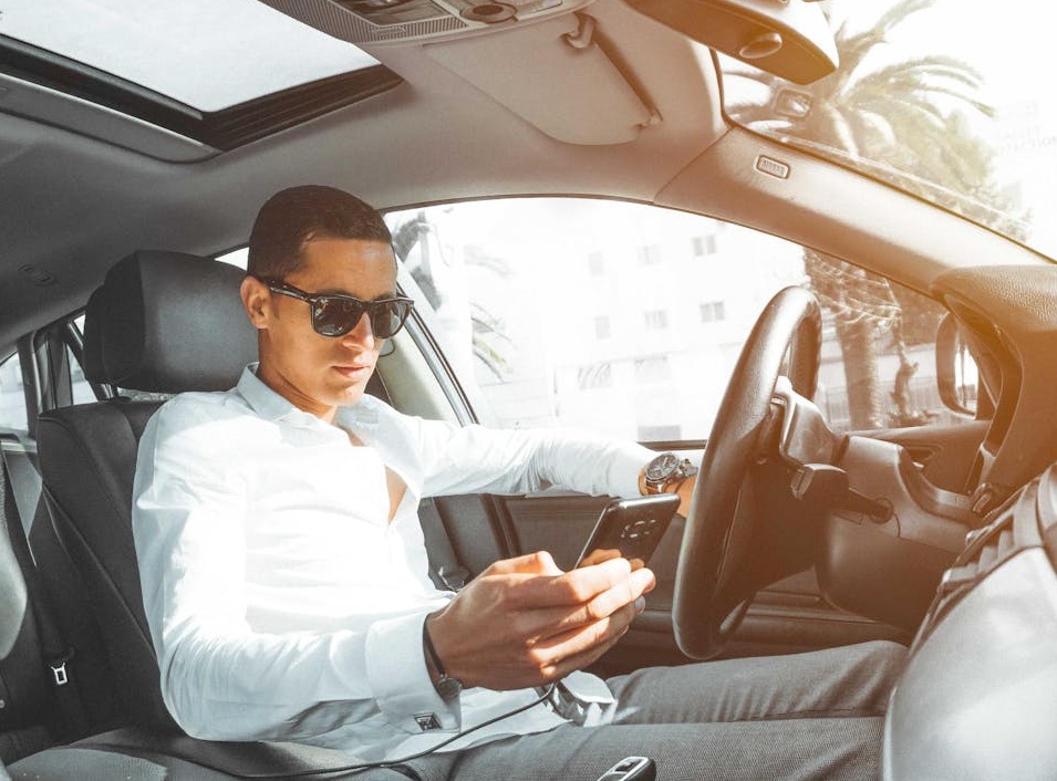 Driver using the phone while driving