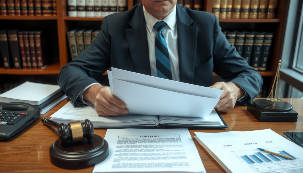 personal injury attorney checking out legal documents