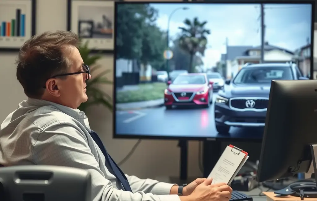 A local attorney analyzing a car accident scene.